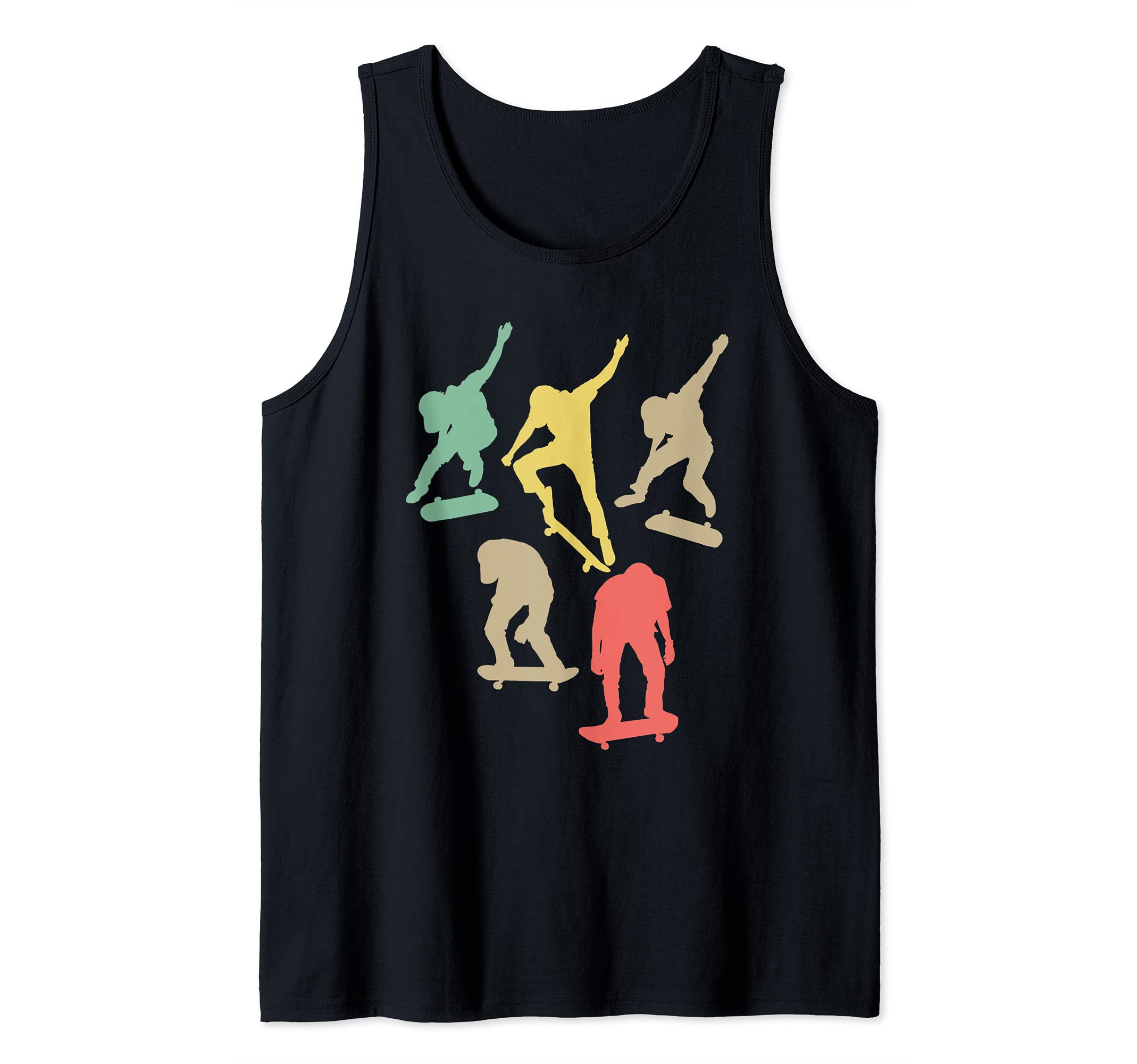 Retro Skateboarder Skater Skate Riding Skateboarding Tank Top