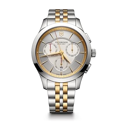 Victorinox Mens Alliance Swiss Quartz Stainless Steel Casual Watch, Color Two Tone (Model: 241747)