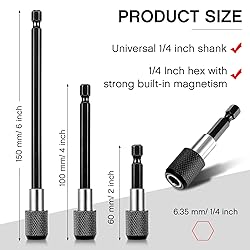 12 Pieces Extender Drill Bit Extension, Bit Holder