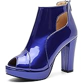 fereshte Women's Peep-Toe Sandals High Chunky Heels Platform Summer Booties