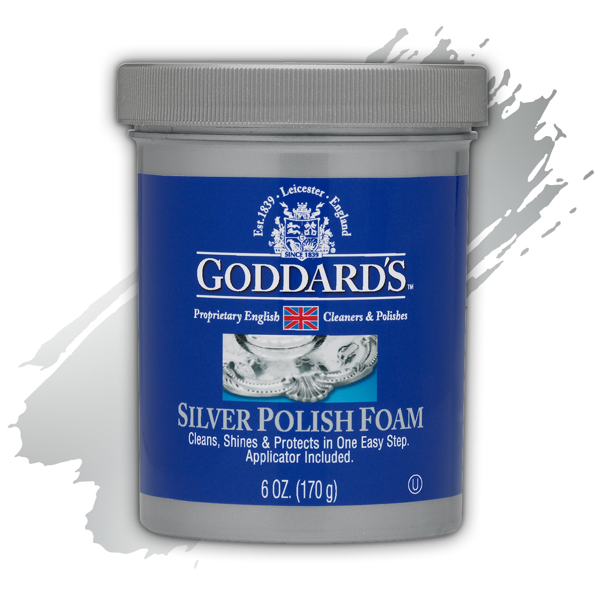 Goddard's Silver Polish Foam – 170 gram – Silver Cleaner & Tarnish Remover with Applicator – Cleans, Shines & Protects – Silverware, Jewelry, Antiques, Cutlery, Trays, Tea Sets and More