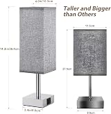 Aooshine Touch Bedside Lamps Set of 2 with USB-C A+ Charging Ports view 9