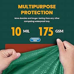 Large Waterproof Tarp - Heavy Duty 10 Mil Thick