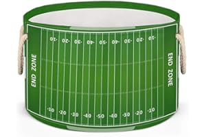 PARDICK Large Round Storage Basket Sports Football Field Collapsible Circle Storage Bin Laundry Hamper With Handle for Kids Boy Girls Toy Bedroom Living Room Nursery Home Room Decor Storage Organizer Green