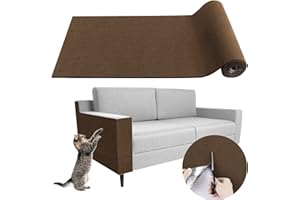 LSGCQ Climbing Cat Scratcher Mat Trimmable Cat Scratching Post Carpet 78.7’’x15.8’’ Self Adhesive Carpet Mat Pad Replacement for Cat Tree Shelves Post Couch Wall Furniture Steps DIY Protector (Brown)