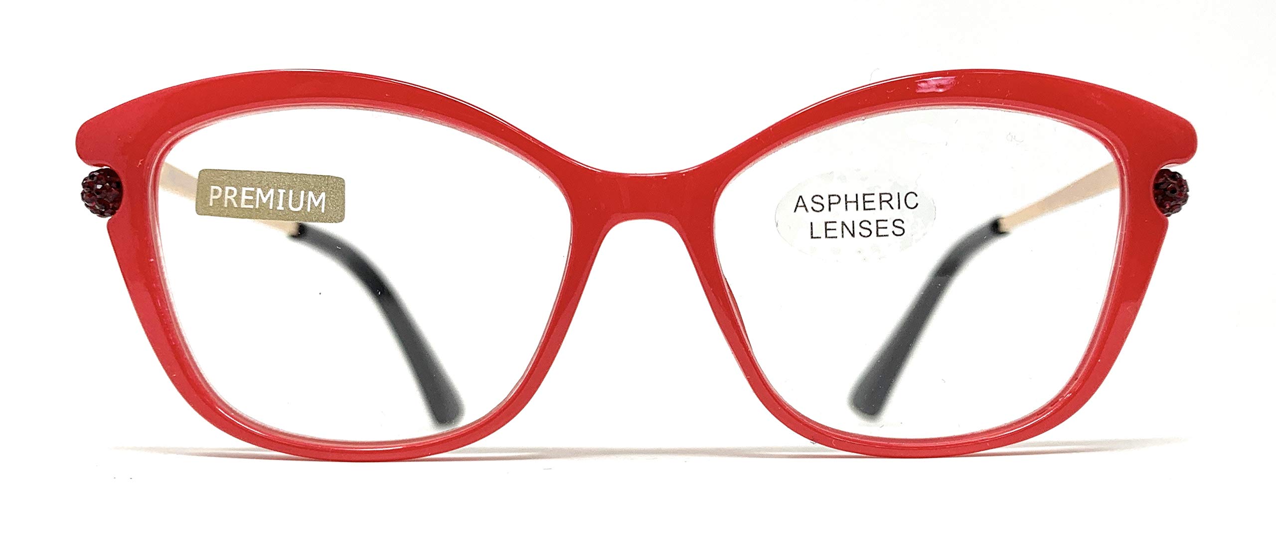 VENICE EYEWEAR OCCHIALI Reading Glasses Exclusive Model Perl for Women Fashion Pharmacy Quality - 7 Colors Options (Red, 1, diopters)