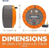 Status 10m Cassette Cable Reel with Double Socket 10A Extension Lead Orange view 2