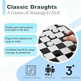 Navoys Classic Draughts Checkers Game - Foldable Board, Family Strategy view 3