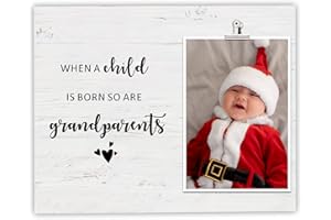 FDFHOME When a Child is Born So are Grandparents, New Grandparents Picture Frame, Grandparent Pregnancy Announcement Gift, Grandparents Day Gifts, Photo Frame Gifts for New Grandparents