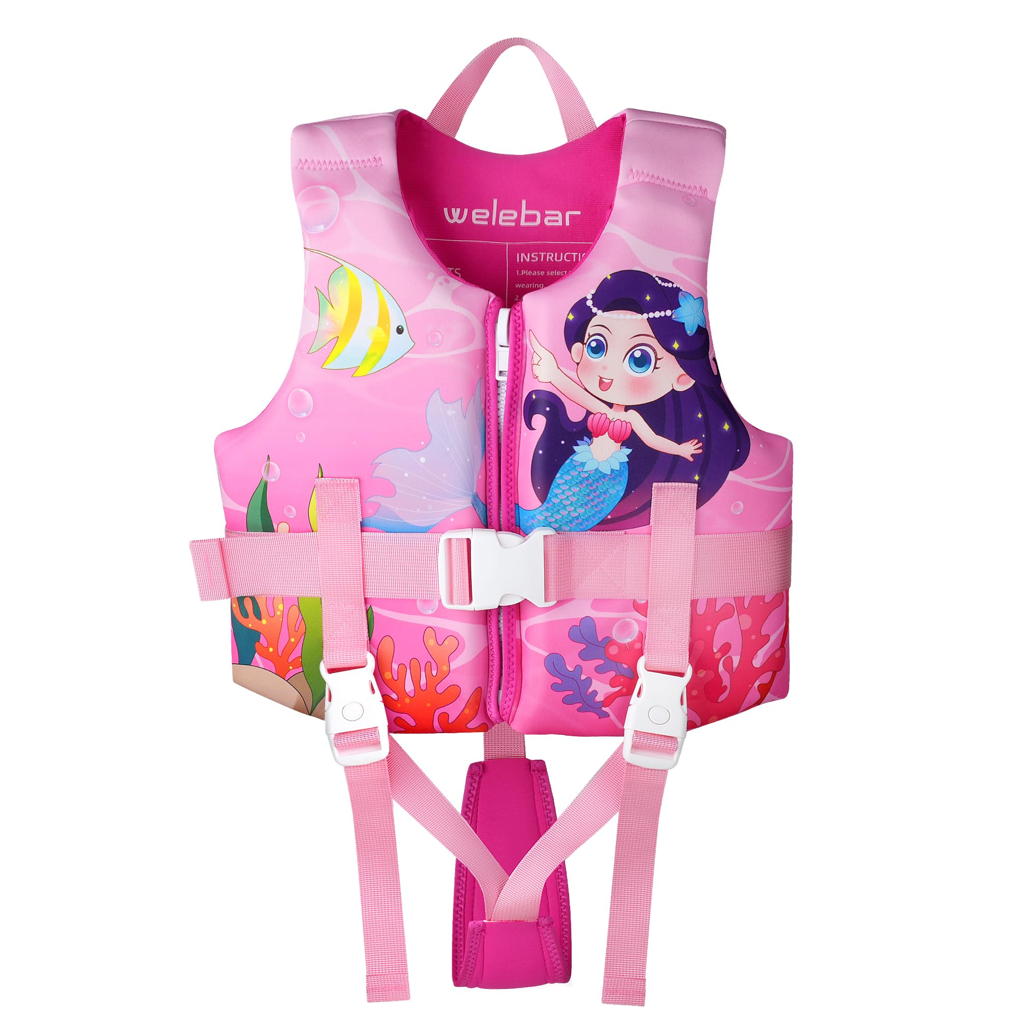 Photo 1 of Welebar Kids Swim Vest, Toddler Floaties with Adjustable Safety Strap Swimming Aids Child Float Swimsuit for Boys and Girls Age 2-10 Years Old/22-88lbs