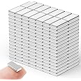 FINDMAG 200Pcs Neodymium Bar Magnets, Rare Earth Magnetic Bar, Magnets Bar for Fridge, Locker, Whiteboard, Science, Tool Storage – 10x5x2mm (Silver)
