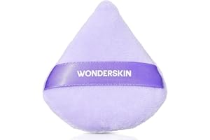 Wonderskin FYP Powder Puff - Triangle, Soft Velour Makeup Puff for Loose or Pressed Setting Powder