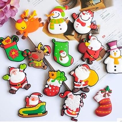 Fancyku Fridge Stickers, Christmas old three-Dimensional Magnet Fridge Decor Home Decoration 18 Pcs Random