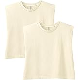 American Apparel Womens Heavyweight Cotton, Boxy, Cropped, and Garment Dyed Muscle T-Shirt, Style G307gd, 2-Pack