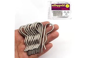 Alloygold 10Pcs Heavy Duty Hitch Pins Clip R Clips Cotter Pins, Stainless Steel Spring Retaining Wire Hair Pins， Large for Trailer Tractors Mower Carts Truck Pin Clip，Strong Spring Tension M3x70mm