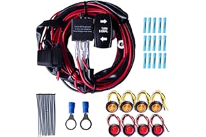 AJDHDGA Turn Signal Rocker Switch UTV Turn Signal Kit with Turn Signal Rocker Switch Compatible with Golf Cart Can Am Cfmoto Pioneer Polaris Ranger RZR Street Legal Kit, Side by Side Turn Signal Light Kit