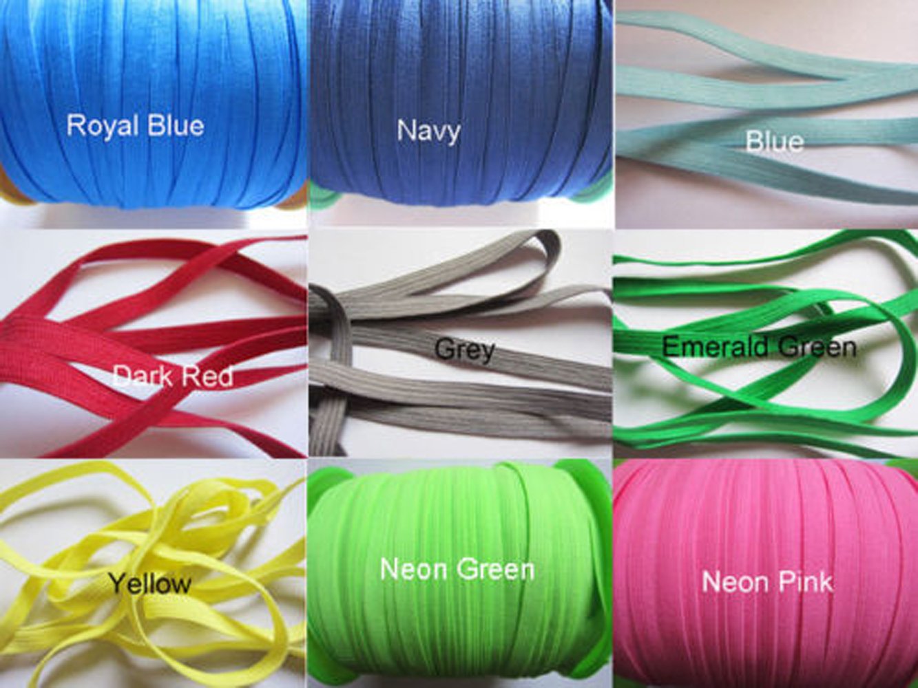 YYCRAFT Pack Of 20y(18m) 1/4" (6mm) Skinny Elastic Spandex Band Kid Dress Hairband Hair Tie Headband Lace Trim Sewing Notion (Mix Colors)