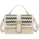 Fashion Straw Crossbody Bag for Women - Small Summer Beach Bag Elegant Woven Shoulder Purse for Vacation
