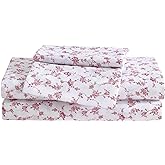 Betsey Johnson - Twin XL Bed Sheets, Soft Bedding with Matching Pillowcase, Fade & Wrinkle Resistant, Lightweight for Year Round Use, Dorm Essentials (Floral Toile Pink)