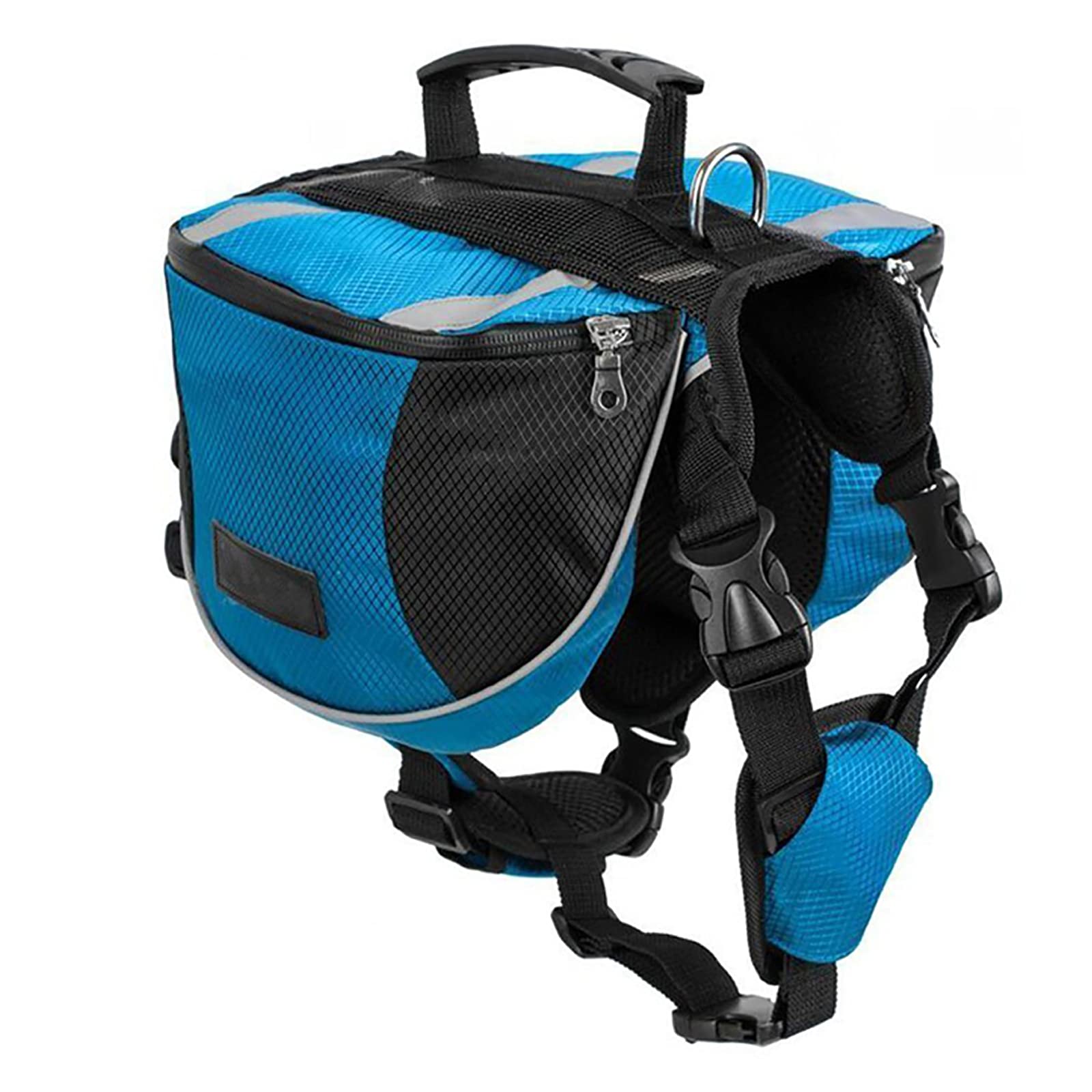 Lifeunion Polyester Dog Saddlebags Pack Hound Travel Camping Hiking Backpack Saddle Bag for Small Medium Large Dogs (Blue,M)