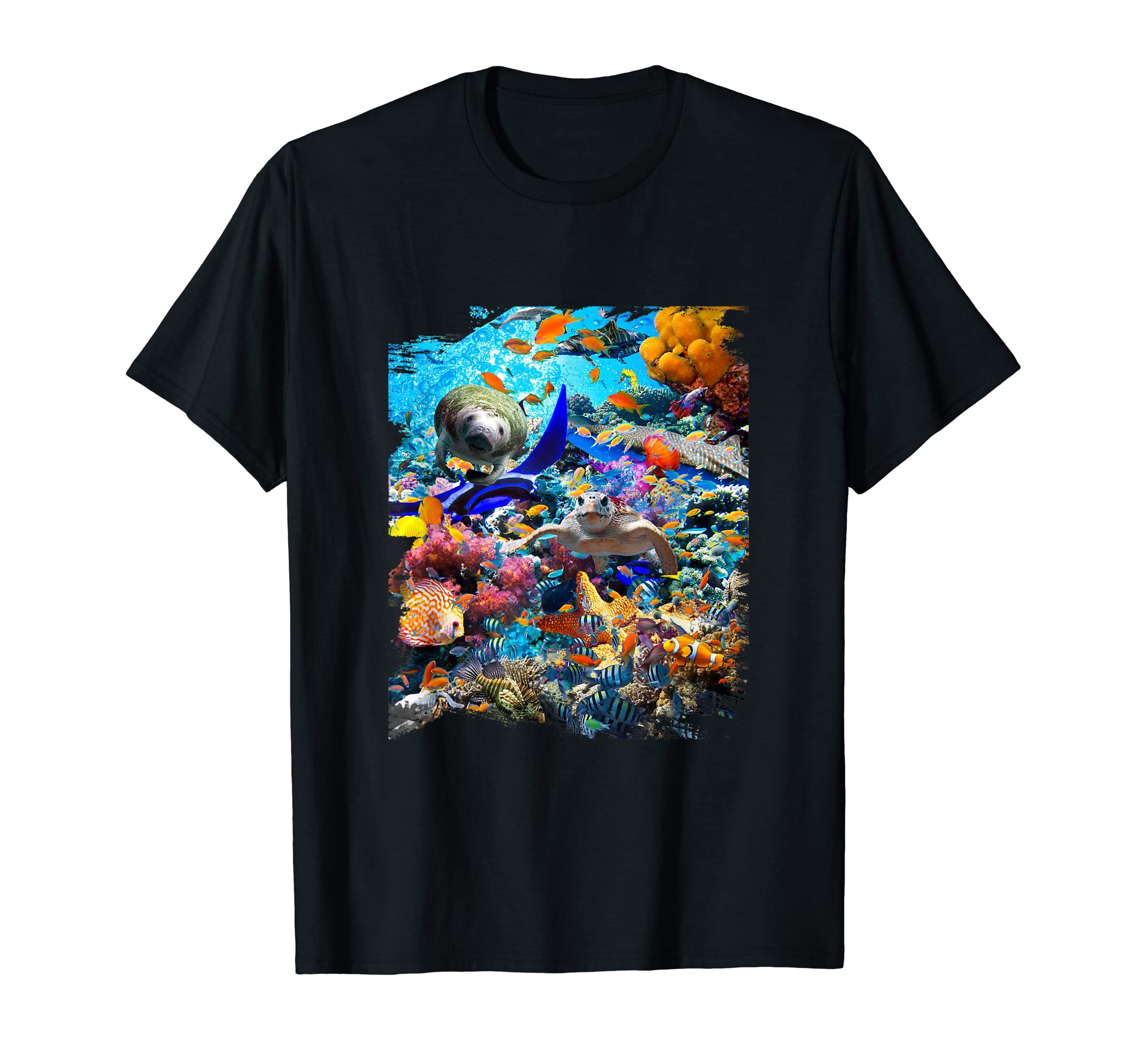 Ocean Dolphin Shark Turtle Coral Sea Fish Orca Whale Reef T-Shirt