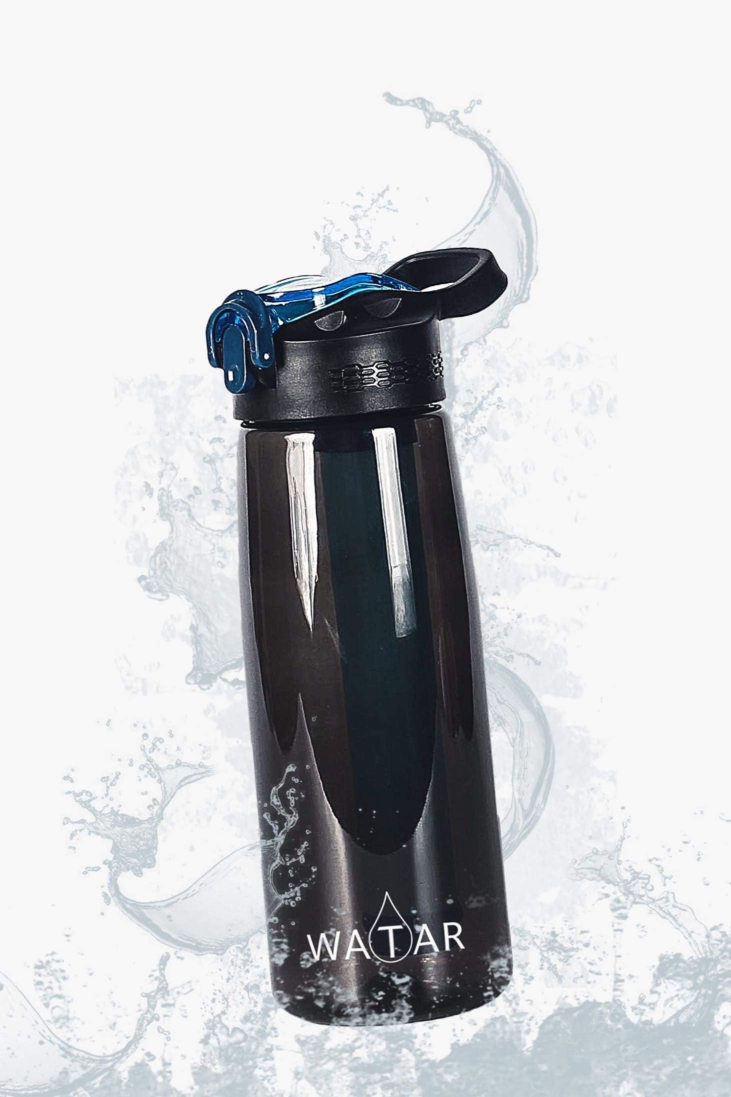Filtered Water Bottle with Straw by Watar - BPA Free with 4-Stage Filter - Perfect for Travel, Backpacking, Camping, Hiking, and Emergency preparedness