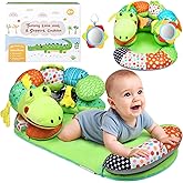 Lilian&Gema 2-in-1 Baby Tummy Time Mat & Support Pillow for Newborns and Babies, Adorable Alligator Design with Detachable Tummy Time Pillow, Soft Tummy Time Mat for Neck & Muscle Development