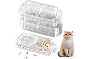 VERVEONIX 30 Pcs Disposable Cat Bowls with Ant Proof Moats - No Spill Double Bowl Tray for Stray & Outdoor Cats, Travel & Feeding - 30 Day Supply