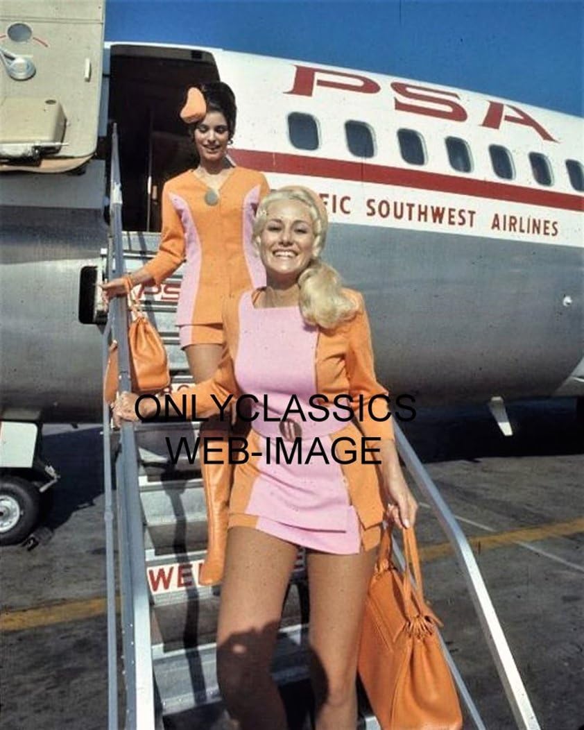 Photographs - OnlyClassics PSA AIRLINES SEXY CUTE STEWARDESS 8x10 PHOTO AVIATION FLIGHT ATTENDANT FASHION