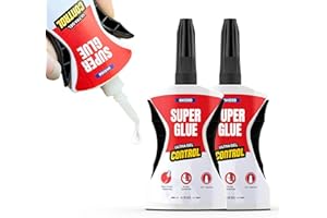 GH1200 Precision Control Super Glue Gel, 6g x 2 PCs Ultimate Micro-Dispensing for No-Mess Repairs, Non-Drip Ca Glue, Clear Drying Cyanoacrylate Adhesives, Superglue Gel Multipack Bonds in Seconds