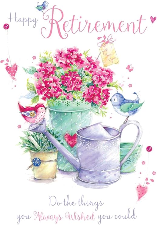 On Your Retirement Female Flowers Watering Can Bunting Design Modern
