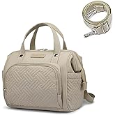 FHELAD Mini Diaper Bag Backpack, Lightweight Small Diaper Bag with Zipper & Shoulder Strap, Compact Diaper Tote for Short Trips, Stroller Organizer for Moms, Apricot
