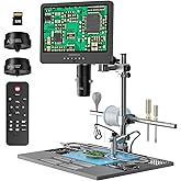 Andonstar AD249S-M Plus 10.1'' HDMI Soldering Digital Microscope for Electronics Repair, 2000x 3 Lens 2160P UHD Video Record,