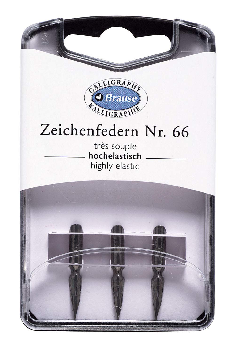 Brause 300066B - Pack of 3 Extra Fine and Highly Elastic Drawing Nibs - Ideal for English Writing - 1 Pack