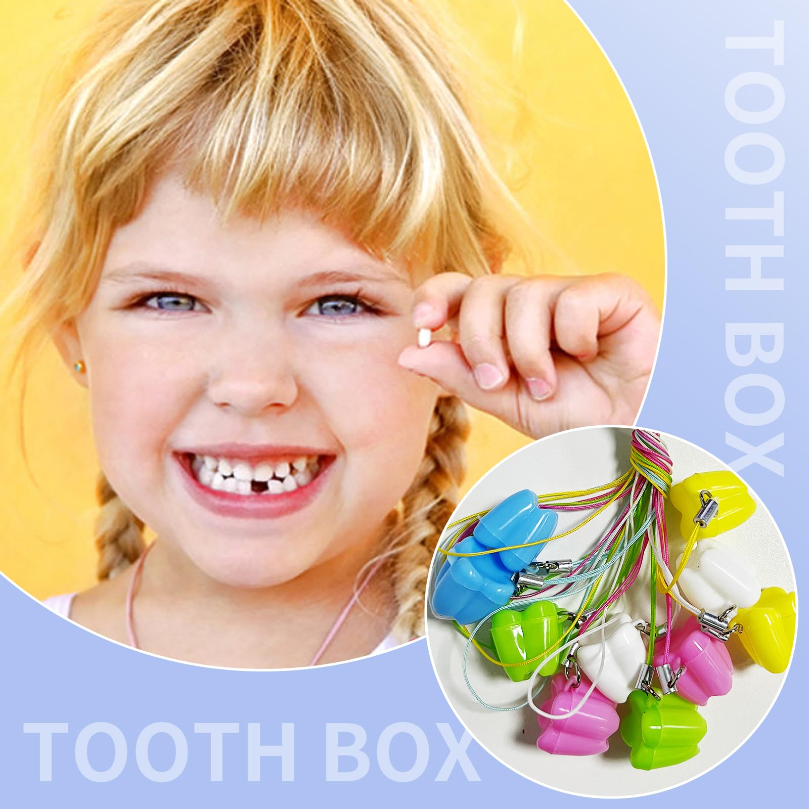 10 Pieces Plastic Baby Tooth Keepsake Box Set, Multicolor Teeth Storage Case Holders Portable Container for kids Boys Girls
