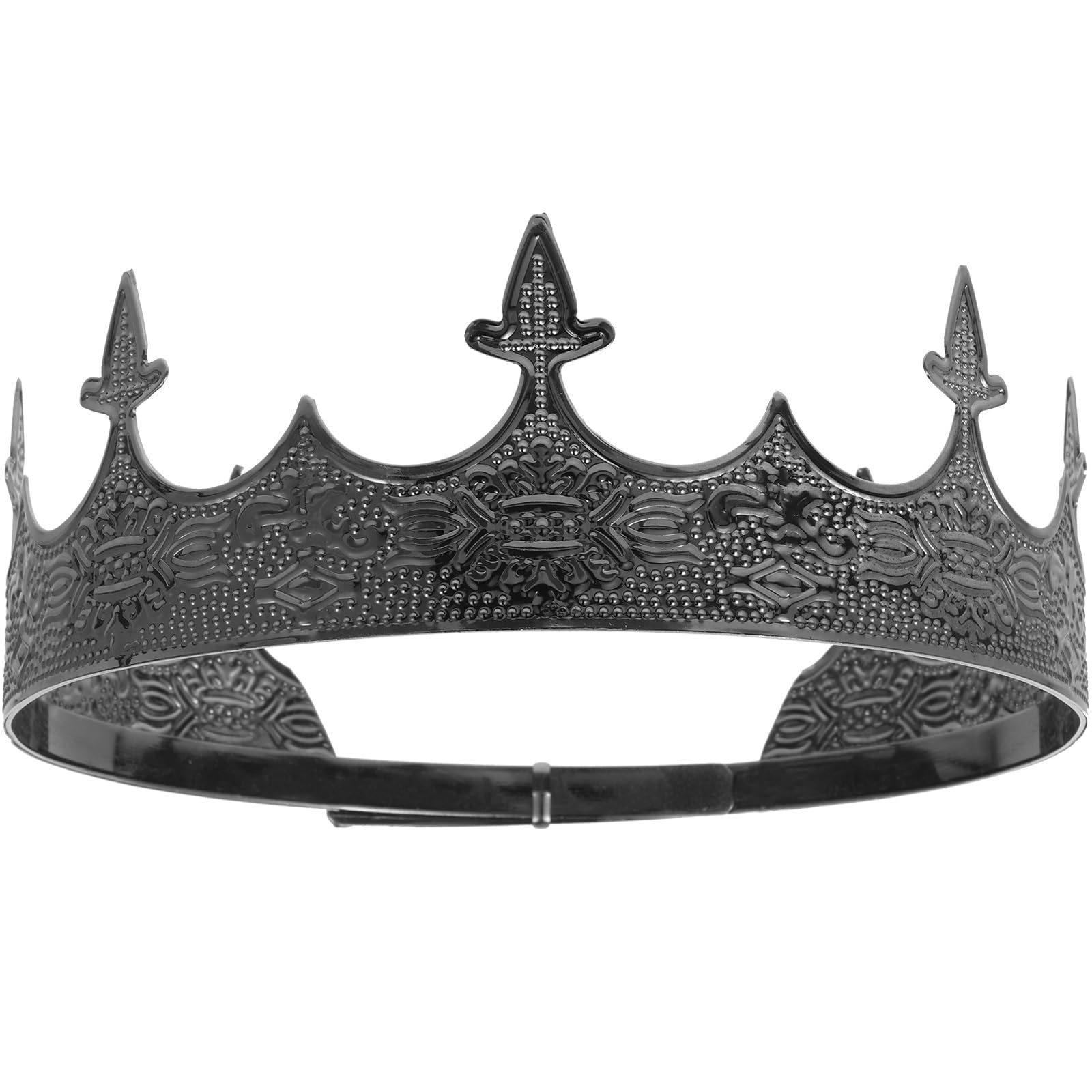 FRCOLOR Bridal Baroque King Crown Metal Vintage Black Crown Men Headband Male Stage Performance Decorative Headdress for Cosplay Decorative
