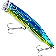 THKFISH Popper Lures Saltwater Tuna Popper Topwater Fishing Lures for Surf Fishing Bass with 3D Eyes for GT Tuna Large Fish 5.9in 1pc/3pcs