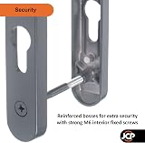 JCP uPVC Door Handle Pair 122mm 92mm PZ 220x30 Backplate Anthracite 7016 view 5