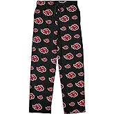 Bioworld Naruto Shippuden Akatsuki Cloud Symbol AOP Men's Black Sleep Pajama Pants