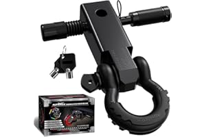 AUTMATCH Shackle Hitch Receiver 2 Inch - 3/4" D Ring Shackle and 5/8" Trailer Hitch Lock Pin, 45,000 Lbs Break Strength Heavy