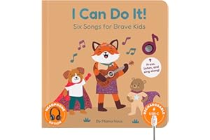 Cali's Books Music Book for Toddlers 1-3 Years Old - I Can Do It by Mama Nous Musical Book with Headphone Jack, Interactive Baby Sound Book, Singing Toy Children Girls, Learning Song Toy Toddler Boys