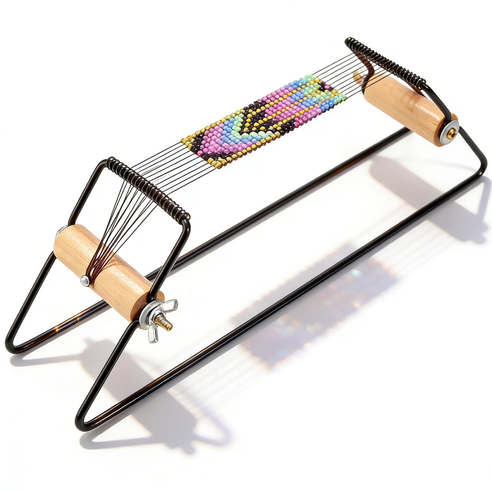 Candeon Weaving Beading Machine - Bead Looms Jewelry Looms Wood Stainless Steel Bead Weaving Looms Frame DIY Beading Looms for Jewelry Bracelets DIY Hand-Made Knitting Machine