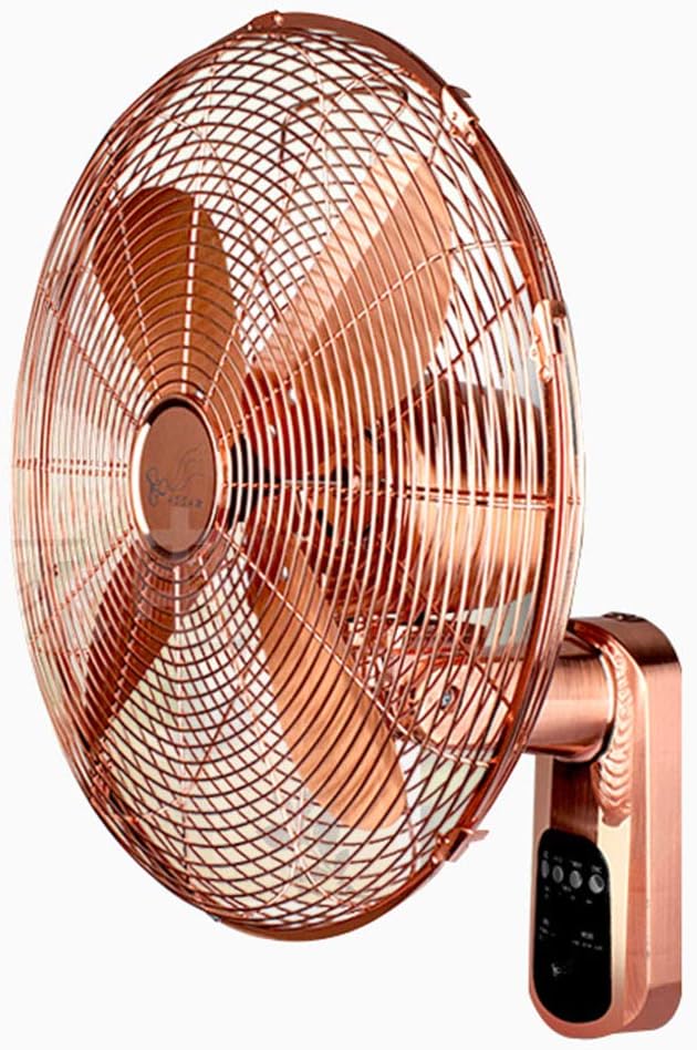 Fan JCOCO Retro metal electric, remote control, timing function, ultraquiet wallmounted, gold