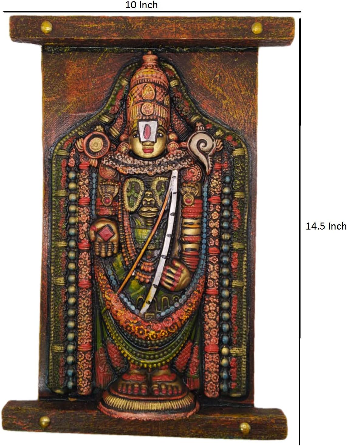 Amazon Com India Meets India 3d Tirupati Balaji Framed Wall Hanging 14x9 Inch By Awarded Indian Artisan Home Kitchen