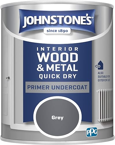 Johnstone's Quick Dry Gloss Primer Undercoat Grey Water Based 0.75L