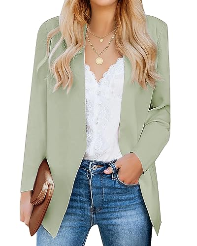 luvamia Women's Casual Long Sleeve Lapel Button Slim Work Office
