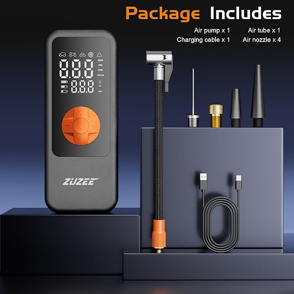 TIRE INFLATOR PORTABLE AIR COMPRESSOR, 4X FASTER & HIGH-CAPACITY BATTERY, PORTABLE TIRE INFLATOR WITH DIGITAL PRESSURE GAUGE, LED LIGHT, 150PSI AIR PUMP FOR CAR TIRES, SUV, MOTORCYCLE, BIKE, BALL, ETC