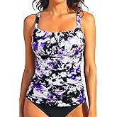 Tummy Control Tankini Swim Tops - Women Ruched Swimsuit Bathing Suit Top Only Modest Slimming Swimwear 2025