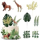SONICEBUY Safari Jungle Animal Cake Topper Wild
