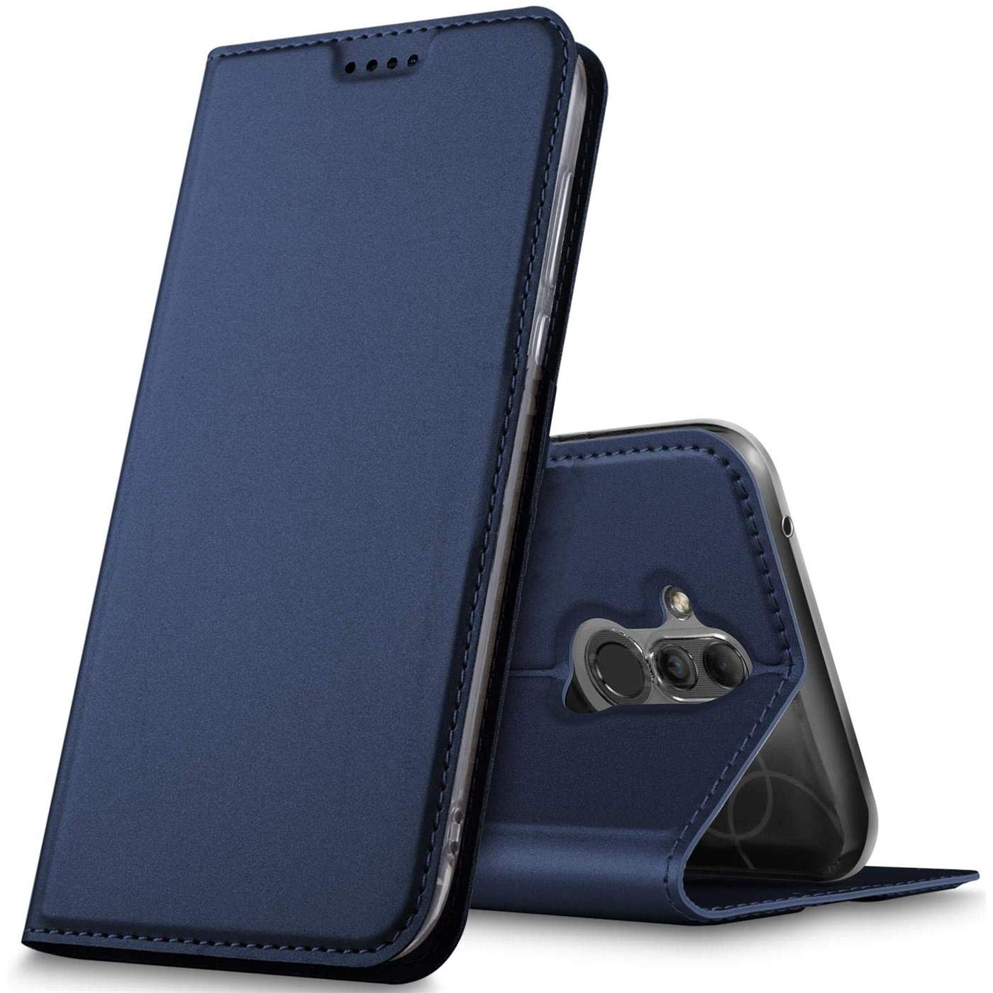 Verco Case compatible with Huawei Mate 20 Lite, Flip Wallet Cover with Magnetic Closure for Mate 20 Lite Phone Case - blue